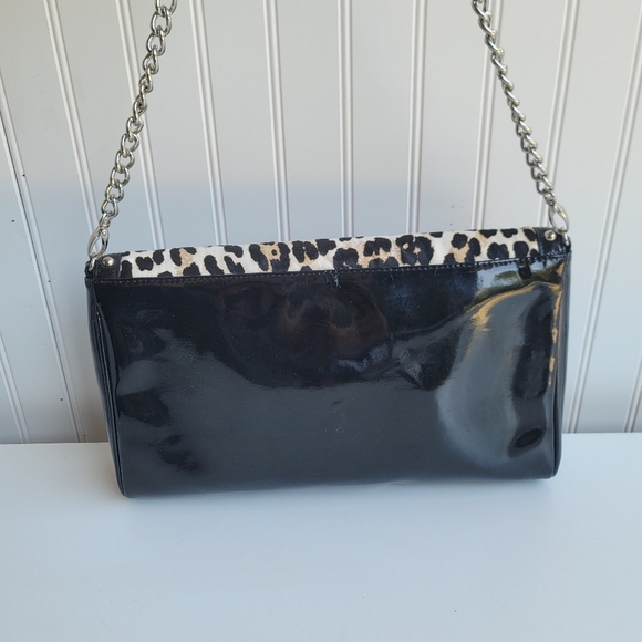 White House Black Market Leopard Cheetah Calf Hair Leather Shoulder Clutch Bag - Picture 5 of 12
